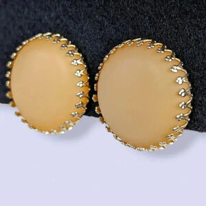 (2/$20) Vintage Triad Peach Stone Earrings